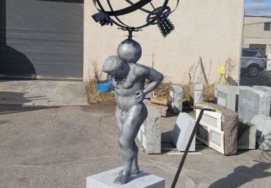 Lead Statue of Atlas after repair