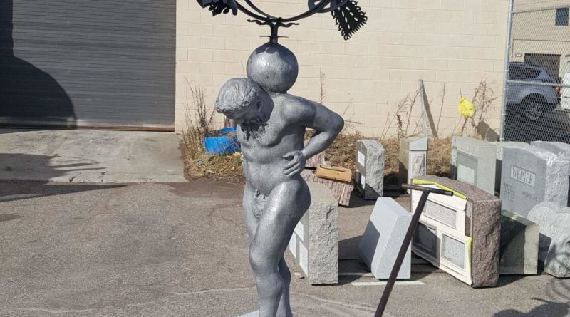Lead Statue of Atlas after repair