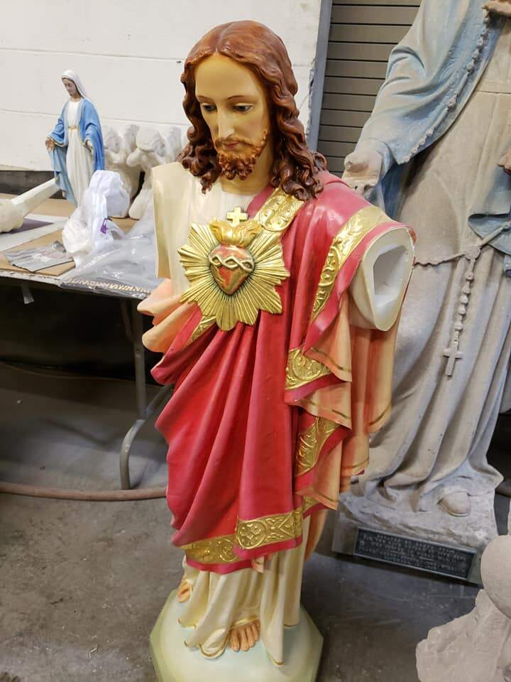 Sacred Heart of Jesus Plaster Statue